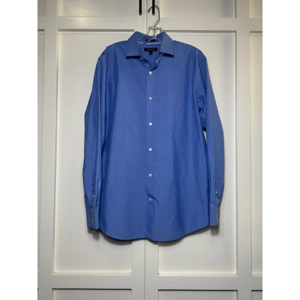 Banana Republic Grant‎ Fit Blue 120s Supima Cotton Button Down Shirt Mens L